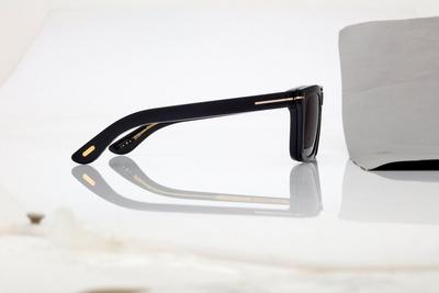 TOM FORD OM SHINY BLACK ICON BLUE BLOCK SQUARE OPTICALS WITH CLIP ON SUNGLASSES
